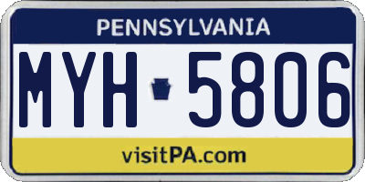 PA license plate MYH5806