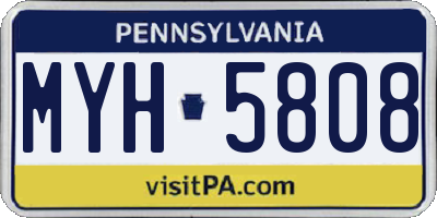 PA license plate MYH5808