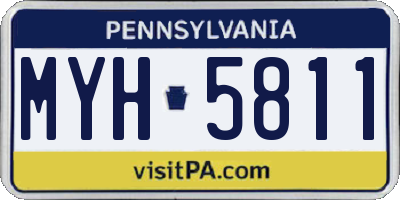 PA license plate MYH5811