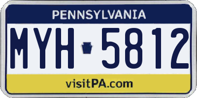 PA license plate MYH5812