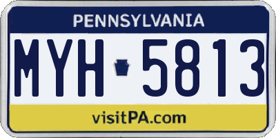 PA license plate MYH5813