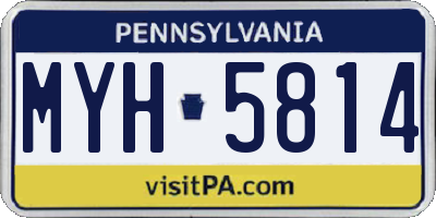 PA license plate MYH5814