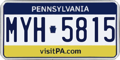 PA license plate MYH5815