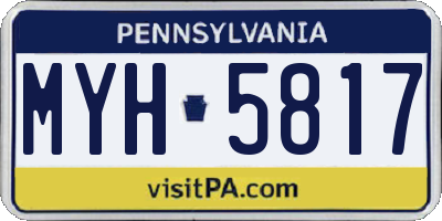 PA license plate MYH5817