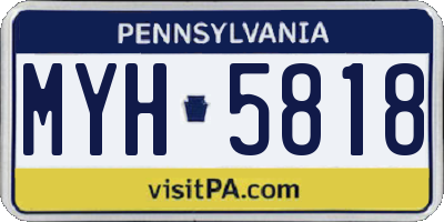 PA license plate MYH5818