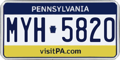 PA license plate MYH5820