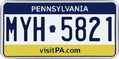PA license plate MYH5821