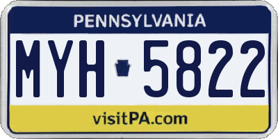 PA license plate MYH5822