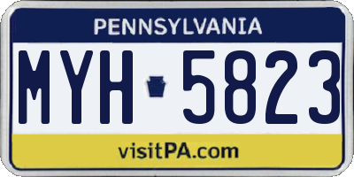PA license plate MYH5823