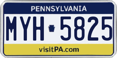 PA license plate MYH5825