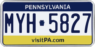 PA license plate MYH5827