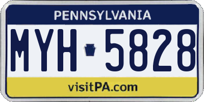 PA license plate MYH5828