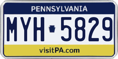 PA license plate MYH5829