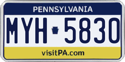 PA license plate MYH5830