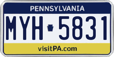PA license plate MYH5831