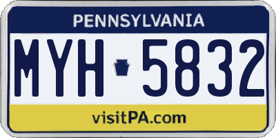PA license plate MYH5832
