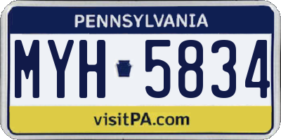 PA license plate MYH5834