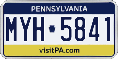 PA license plate MYH5841