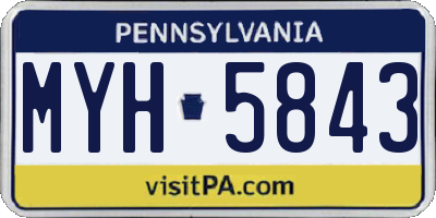 PA license plate MYH5843