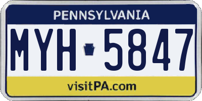 PA license plate MYH5847