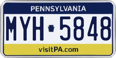 PA license plate MYH5848