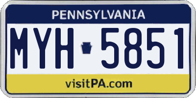PA license plate MYH5851