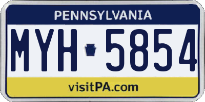 PA license plate MYH5854