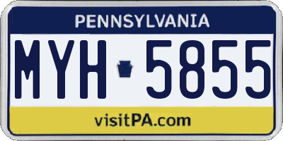 PA license plate MYH5855