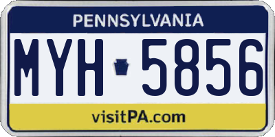 PA license plate MYH5856