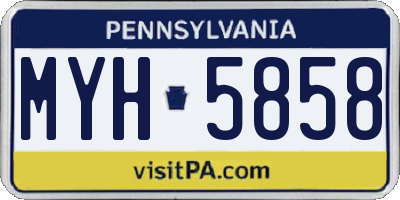 PA license plate MYH5858