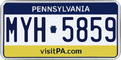 PA license plate MYH5859
