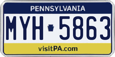 PA license plate MYH5863