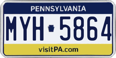 PA license plate MYH5864