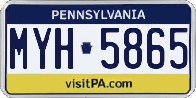 PA license plate MYH5865