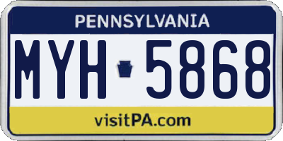 PA license plate MYH5868