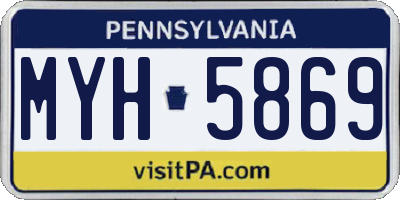 PA license plate MYH5869