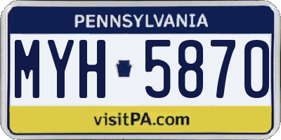 PA license plate MYH5870