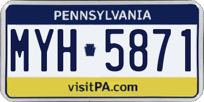 PA license plate MYH5871