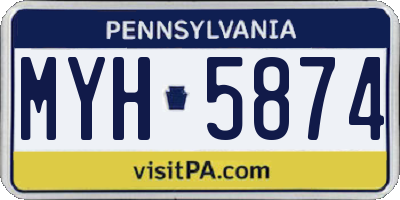 PA license plate MYH5874