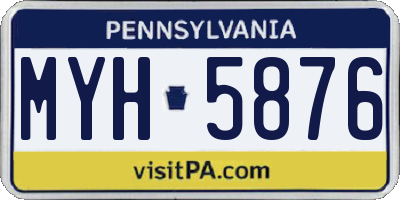 PA license plate MYH5876
