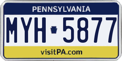 PA license plate MYH5877