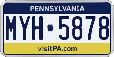 PA license plate MYH5878