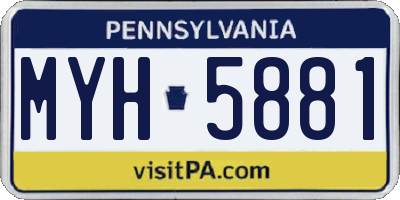 PA license plate MYH5881