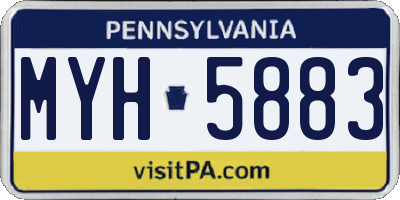 PA license plate MYH5883