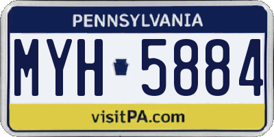 PA license plate MYH5884
