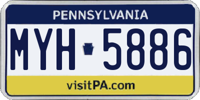 PA license plate MYH5886