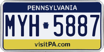 PA license plate MYH5887