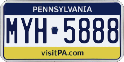 PA license plate MYH5888