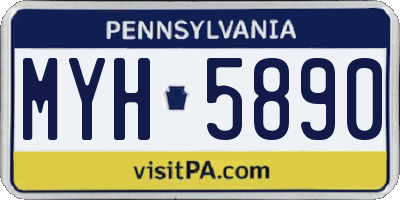 PA license plate MYH5890