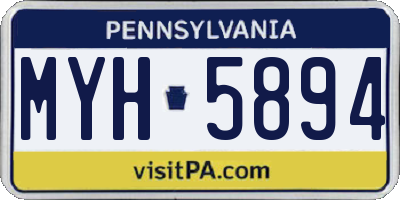PA license plate MYH5894